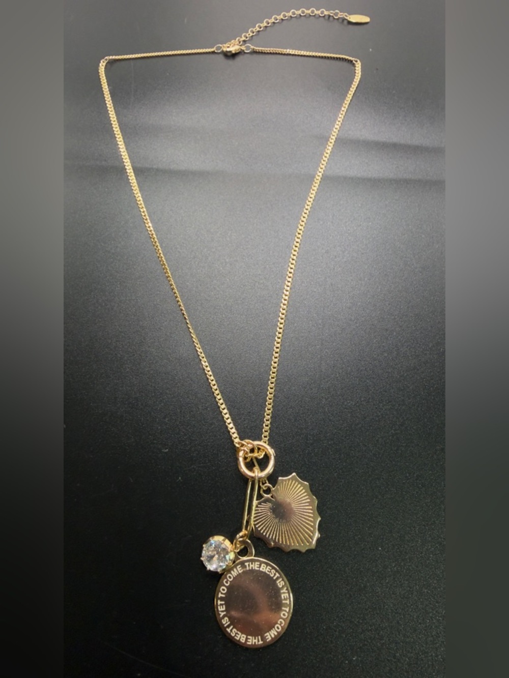 ANTHROPOLOGIE SEREFINA GOLD TONE CHARM NECKLACE INCLUDES 3 CHARMS - Picture 5 of 9